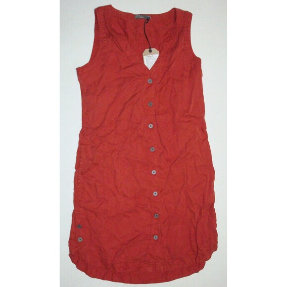 New Womens NWT PrAna L Talton Dress Pockets Patina Red Buttons Soft Sleeveless - Picture 4 of 10